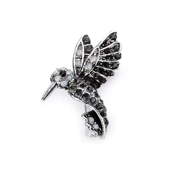 Brosche mit geschliffenen steinchen kolibri - Anthrazit (1 Stück) Brosche mit geschliffenen steinchen kolibri - Anthrazit (1 Stück)