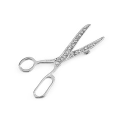 Forbici per spille, con strass - Platino (1 Pezzo)