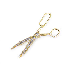 Forbici per spille, con strass - Oro (1 Pezzo)