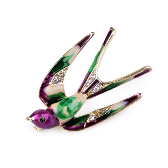 Broche de pedrería - golondrina - Verde claro (1 Pieza) Broche de pedrería - golondrina - Verde claro (1 Pieza)