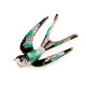 Broche de pedrería - golondrina - Verde claro (1 Pieza) Broche de pedrería - golondrina - Verde claro (1 Pieza)