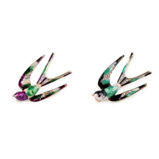 Broche de pedrería - golondrina - Verde claro (1 Pieza) Broche de pedrería - golondrina - Verde claro (1 Pieza)
