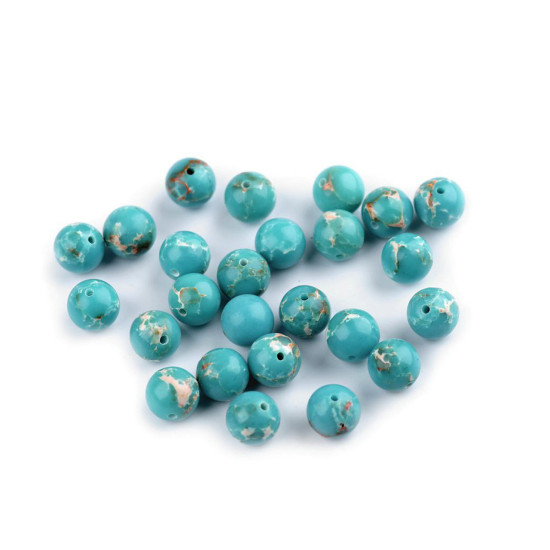 Diaspro minerale sintetico, colore: turchese oceano, dimensioni: ø 8 mm - Turchese (96 Pezzi) Diaspro minerale sintetico, colore: turchese oceano, dimensioni: ø 8 mm - Turchese (96 Pezzi)