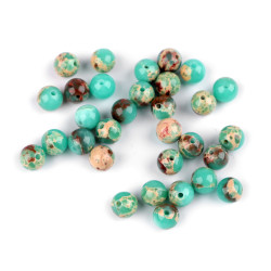 Diaspro minerale sintetico, colore: turchese oceano, dimensioni: ø 8 mm - Turchese (12 Pezzi)