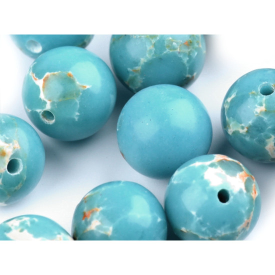 Diaspro minerale sintetico, colore: turchese oceano, dimensioni: ø 8 mm - Turchese (96 Pezzi) Diaspro minerale sintetico, colore: turchese oceano, dimensioni: ø 8 mm - Turchese (96 Pezzi)