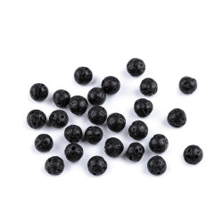 Mineral / gemstone beads lava stone ø7 mm - Black lava (116 Pieces)