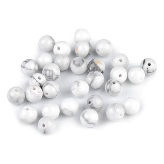 Mineral / gemstone beads howlite ø6 mm - Howlit (10 Pieces) Mineral / gemstone beads howlite ø6 mm - Howlit (10 Pieces)