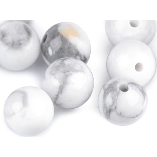 Mineral / gemstone beads howlite ø6 mm - Howlit (10 Pieces) Mineral / gemstone beads howlite ø6 mm - Howlit (10 Pieces)
