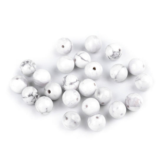 Mineral / gemstone beads howlit ø8 mm - Howlit (12 Pieces) Mineral / gemstone beads howlit ø8 mm - Howlit (12 Pieces)