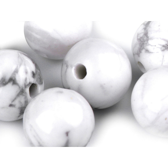 Mineral / gemstone beads howlit ø8 mm - Howlit (12 Pieces) Mineral / gemstone beads howlit ø8 mm - Howlit (12 Pieces)
