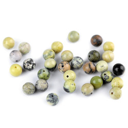Perle minerali - diaspro giallo, ø 6 mm - Giallo verde (10 Pezzi)