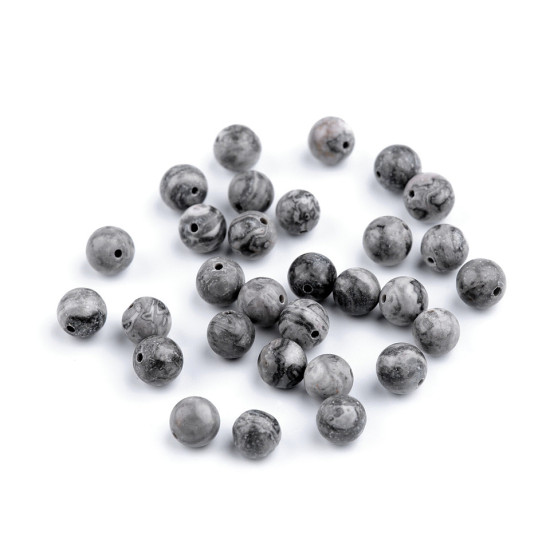Perle minerali - marmo, ø 6 mm - Grigio (116 Pezzi) Perle minerali - marmo, ø 6 mm - Grigio (116 Pezzi)
