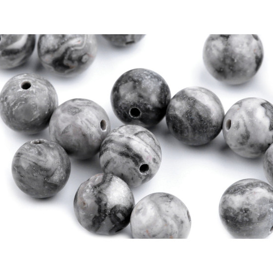 Perle minerali - marmo, ø 6 mm - Grigio (116 Pezzi) Perle minerali - marmo, ø 6 mm - Grigio (116 Pezzi)