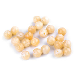 Abalorios minerales/piedras preciosas jadeíta amarilla ø8 mm - Jadeíta amarilla (15 Piezas)