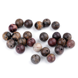 Mineral / gemstone beads dark jasper ø8 mm - Jaspis dark (12 Pieces)