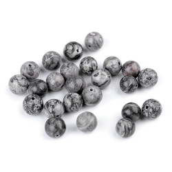 Perle minerali - marmo, ø 8 mm - Grigio (10 Pezzi)