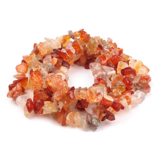 Gemstone mineral chips beads on string karneol - Carnelian (1 String) Gemstone mineral chips beads on string karneol - Carnelian (1 String)