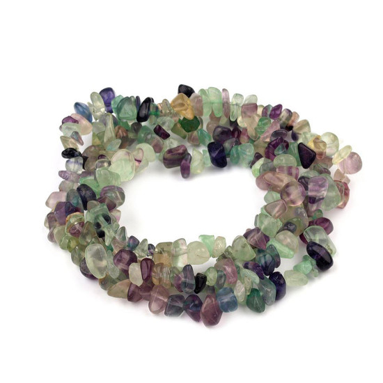 Gemstone mineral chips beads on string fluorit - Fluorit (1 String) Gemstone mineral chips beads on string fluorit - Fluorit (1 String)