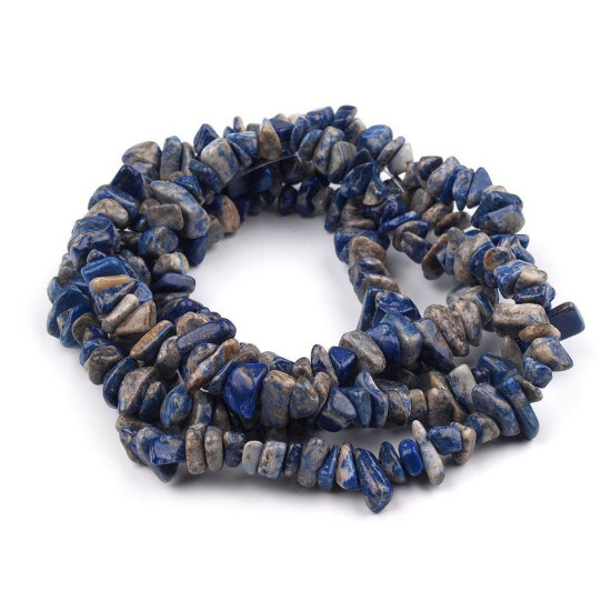 Mineral chip beads sodalite on nylon string - Sodalit (1 String) Mineral chip beads sodalite on nylon string - Sodalit (1 String)