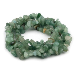 Synthetic mineral chip beads avanturine on nylon string - Avanturine (1 String)