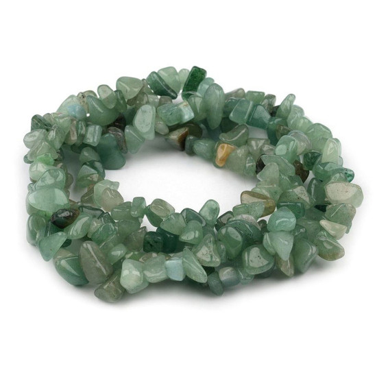 Synthetic mineral chip beads avanturine on nylon string - Avanturine (1 String)