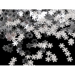 Sequins / confetti ø5 mm, mini snowflakes - Silver (1 Bag)
