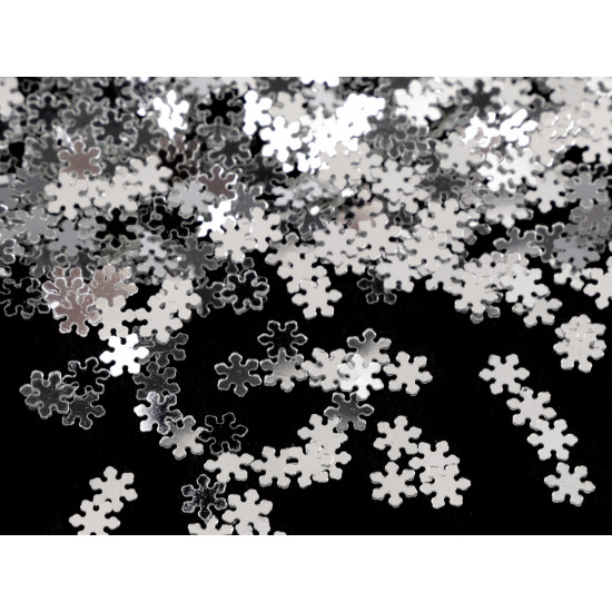 Sequins / confetti ø5 mm, mini snowflakes - Silver (1 Bag) Sequins / confetti ø5 mm, mini snowflakes - Silver (1 Bag)