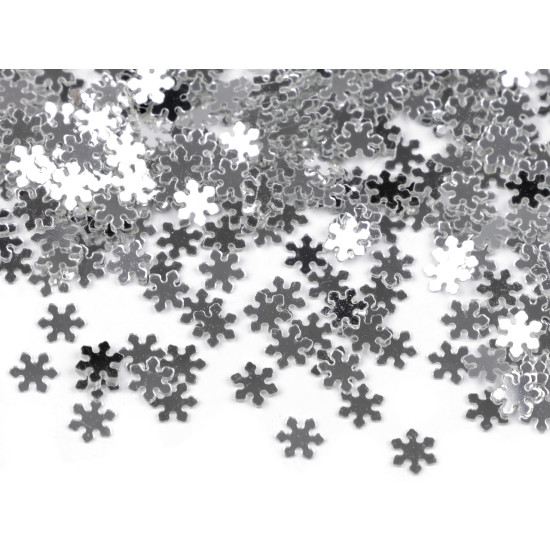 Sequins / confetti ø5 mm, mini snowflakes - Silver (1 Bag) Sequins / confetti ø5 mm, mini snowflakes - Silver (1 Bag)