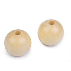 Korale drewniane ø40 mm - Naturalny (10 Sztuki)