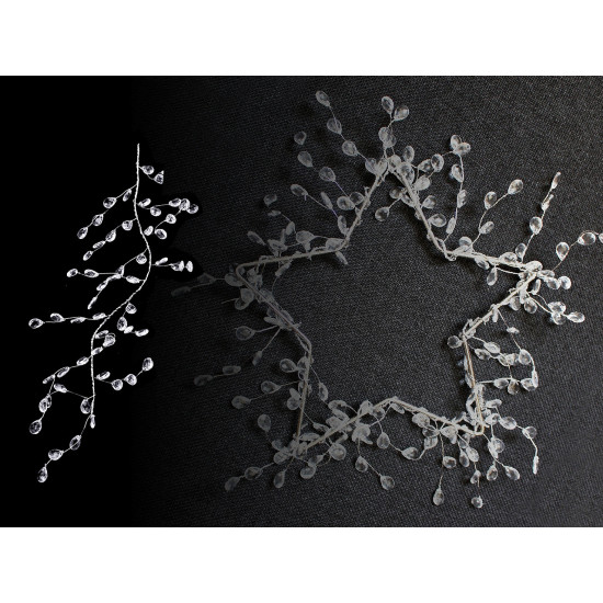 Crystal beads wire garland branch - Crystal (4 Pieces) Crystal beads wire garland branch - Crystal (4 Pieces)