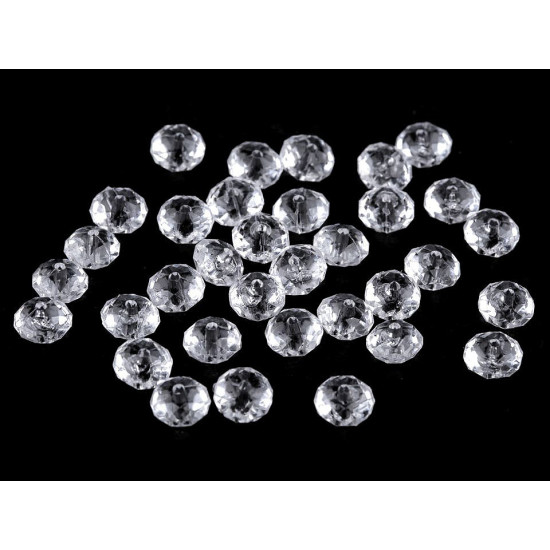 Műanyag / akryl csiszolt gyöngyök 5x8 mm - Transparent (500 Grammok)