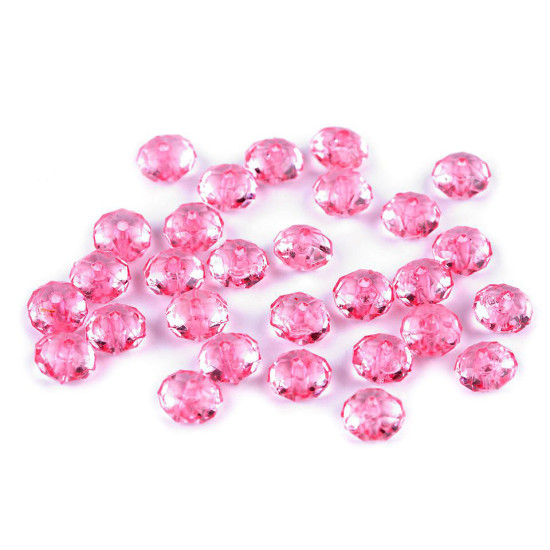 Műanyag / akryl csiszolt gyöngyök 5x8 mm - Transparent (500 Grammok)