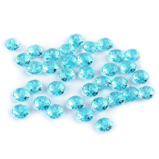 Műanyag / akryl csiszolt gyöngyök 5x8 mm - Transparent (500 Grammok)