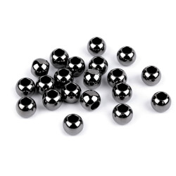 Koraliki plastikowe metalic duży otwór do przewlekania 8x10 mm - Antracyt (1200 Sztuki)