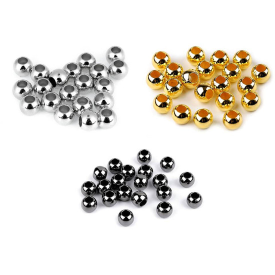 Koraliki plastikowe metalic duży otwór do przewlekania 8x10 mm - Srebrny (1200 Sztuki) Koraliki plastikowe metalic duży otwór do przewlekania 8x10 mm - Srebrny (1200 Sztuki)