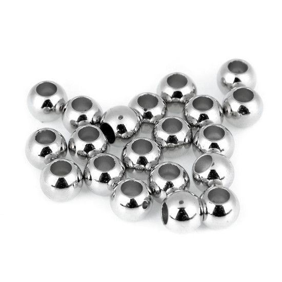 Koraliki plastikowe metalic duży otwór do przewlekania 8x10 mm - Srebrny (1200 Sztuki) Koraliki plastikowe metalic duży otwór do przewlekania 8x10 mm - Srebrny (1200 Sztuki)