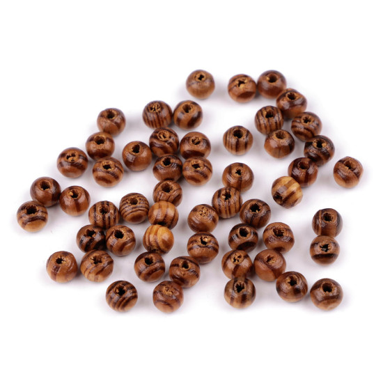 Wooden beads strip ø6 mm - Pine (100 Grams) Wooden beads strip ø6 mm - Pine (100 Grams)