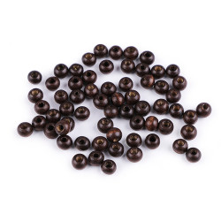 Koraliki drewniane ø6 mm - Ciemnybrązowy (10 Gramy)