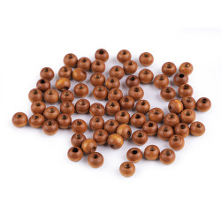 Koraliki drewniane ø6 mm - Jasnobrązowy (10 Gramy)