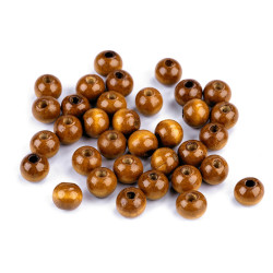 Koraliki drewniane ø10 mm - Jasnobrązowy (100 Gramy)