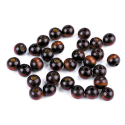 Koraliki drewniane ø10 mm - Ciemnybrązowy (100 Gramy)