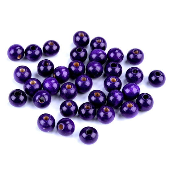 Dřevěné korálky ø10 mm - Hnědá tmavá (20 Gramy)