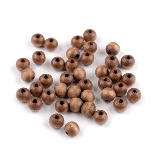 Dřevěné korálky ø10 mm - Hnědá tmavá (20 Gramy)
