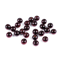 Koraliki drewniane ø8 mm - Bugund (100 Gramy)