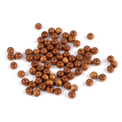 Koraliki drewniane ø5-6 mm - Jasnobrązowy (10 Gramy)
