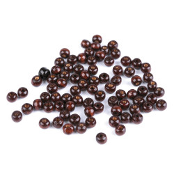 Koraliki drewniane ø5-6 mm - Brązowy kawowy (10 Gramy)