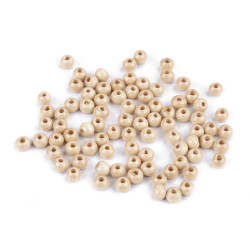 Koraliki drewniane ø5-6 mm - Naturalny jasny (10 Gramy)