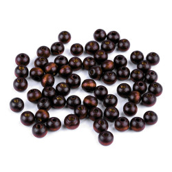 Koraliki drewniane ø8 mm - Ciemnybrązowy (20 Gramy)
