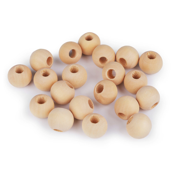 Unpainted wooden beads ø15 mm - Natural light (100 Pieces) Unpainted wooden beads ø15 mm - Natural light (100 Pieces)