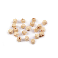 Koraliki drewniane nielakierowane 8x8 mm - Naturalny jasny (20 Sztuki)